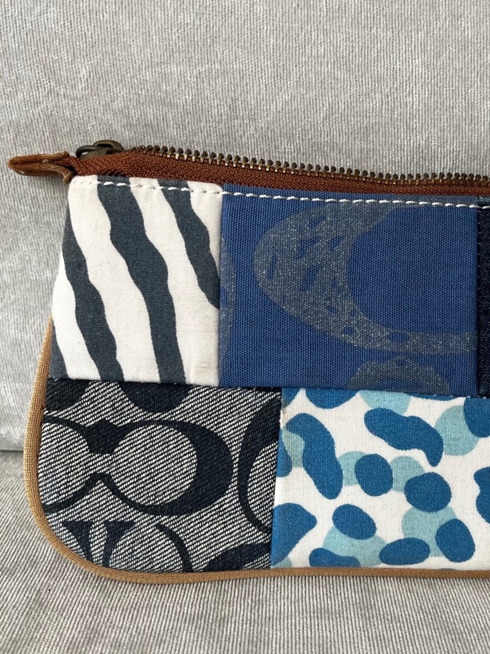 Coach Denim Patchwork Wristlet - VINTAGE